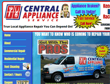 Tablet Screenshot of centralapplianceservice.com
